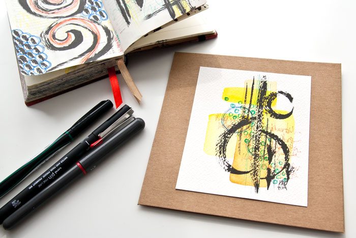 VIDEO: Watercolor And Ink Doodle artwork – Trying New Products