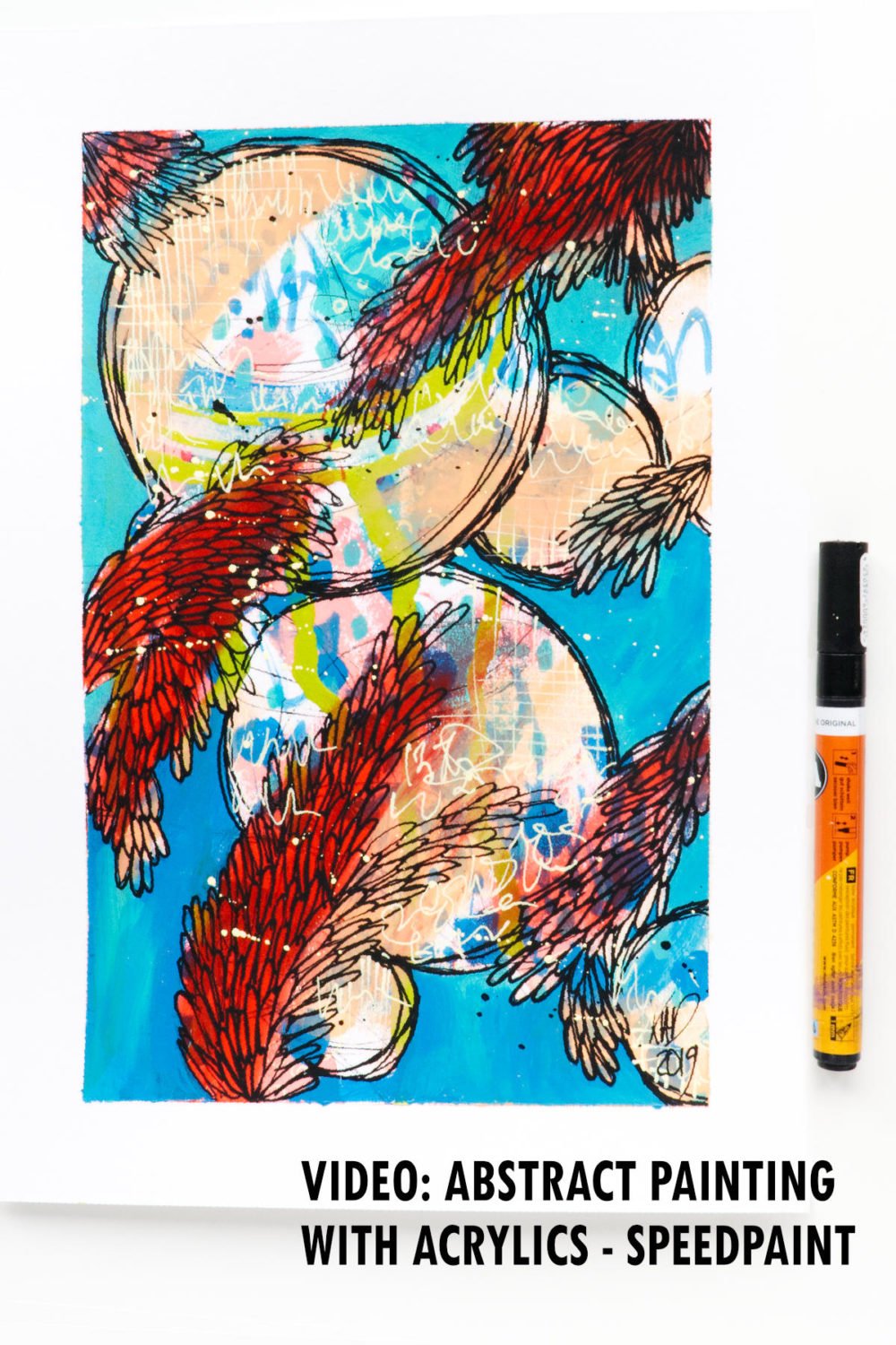 VIDEO Abstract Painting With Acrylics Speedpaint Kim Dellow