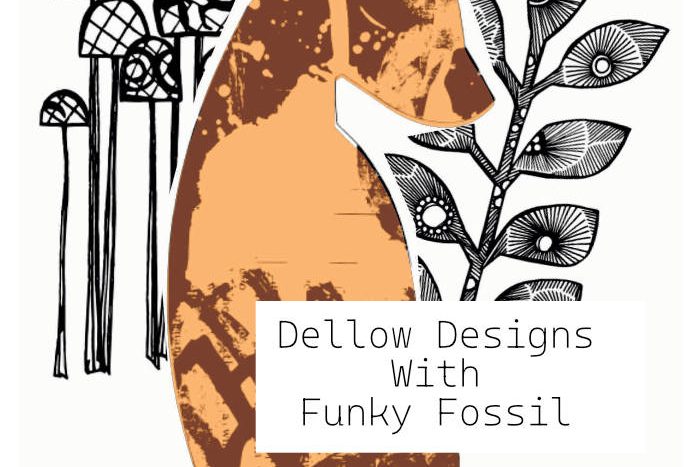 New Dellow Designs Stamps and Stencils With Funky Fossil